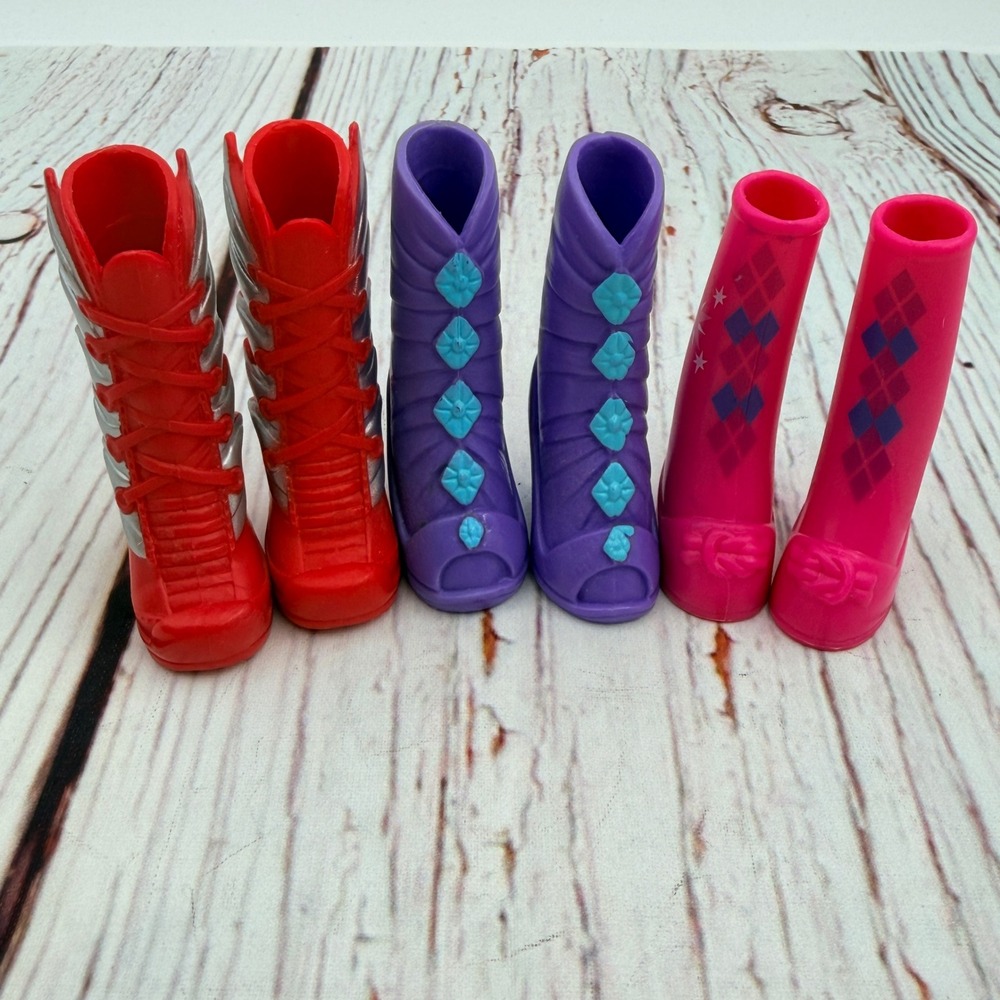 My Little Pony Equestria Girls Doll Boots Lot Red Winged Purple Pink 3 Pairs